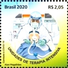 Selo postal do Brasil de 2020 Unidades de Terapia Intensiva