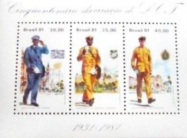 Bloco postal do Brasil de 1981 Carteiros