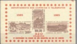 Bloco postal do Brasil de 1965 4º Centenário do Rio de Janeiro M