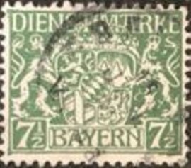 Selo postal da Alemanha Bavária de 1917 Bayern Coat of Arms 7½