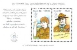 Bloco postal do Brasil de 1982 Baden Powell
