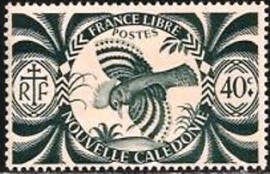 Selo postal da Nova Caledônia de 1942 Kagu