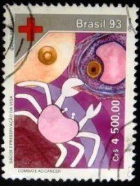 Selo postal do Brasil de 1993 Combate ao Cancer
