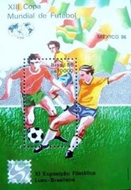 Bloco postal do Brasil de 1986 Copa do Mundo do México 86