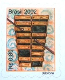 Selo postal do Brasil de 2002 Xilofone - 820 M