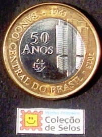 Moeda Comemorativa do Brasil 50 Anos Banco Central