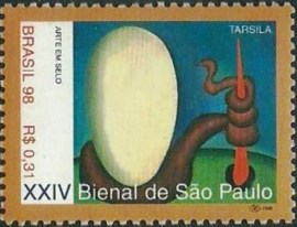 Selo postal do Brasil de 1998 Pintura de Tarsila