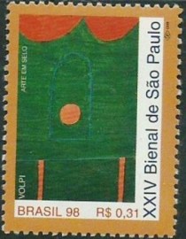 Selo postal do Brasil de 1998 Pintura de Volpi