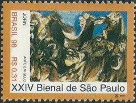Selo postal do Brasil de 1998 Pintura de Jorn