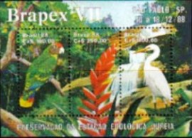Bloco postal do Brasil de 1988 BRAPEX VII M