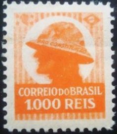 Selo postal do Brasil de 1932 Soldado 1000 rs