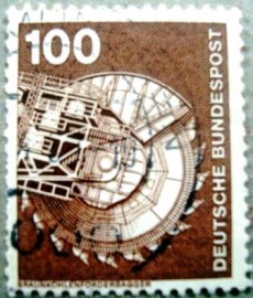 Selo postal da Alemanha de 1975 Brown coal conveyor excavator - 1179 U