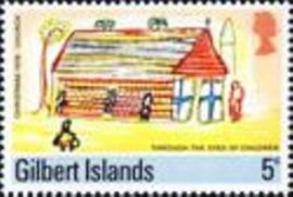 Selo postal das Ilhas Gilbert de 1976 Church