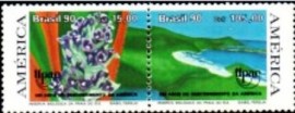 Se-tenant do Brasil de 1990  Descobrimento da América