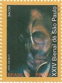 Selo postal do Brasil de 1998 Pintura de Bacon
