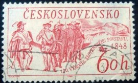 Selo postal da Tchecoslováquia de 1968 Slovak Uprising 1848