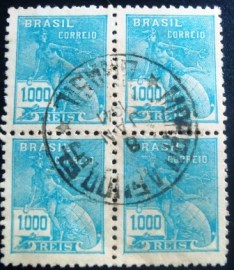 Quadra de selos postais do Brasil 1940 Mercúrio 1000rs
