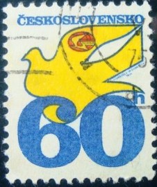 Selo postal da Tchecoslováquia de 1974 Carrier pigeon
