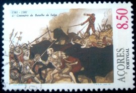 Selo postal dos Açores de 1981 Battle of Salga