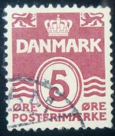 Selo postal da Dinamarca de 1938 Figure 'wave'- type 5