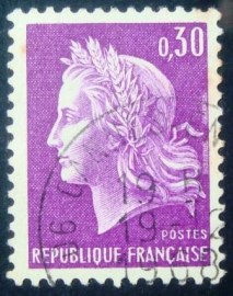Selo postal da França de 1967 Marianne of Cheffer 0,30