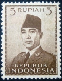 Selo postal da Indonésia de 1951 President Sukarno 5