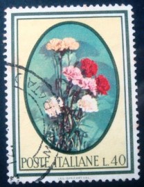 Selo postal da Itália de 1966 Trees and Flowers
