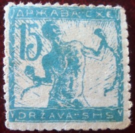 Selo postal da Eslovênia de 1919 Chain Breaker