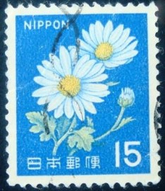 Selo postal do Japão de 1966  Ox-eye Daisy