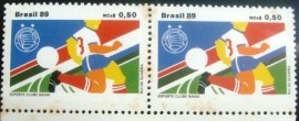 Par de selos comemorativos do Brasil emitidos em 1989 - C 1662 N
