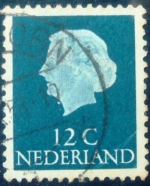 Selo postal da Holanda de 1954 Queen Juliana 12 U SEV