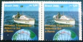 Par de selos comemorativos do Brasil emitidos em 2000 - C 2282 U
