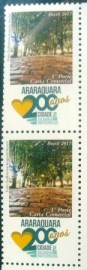 Par de selos comemorativos do Brasil emitidos em 2017 M