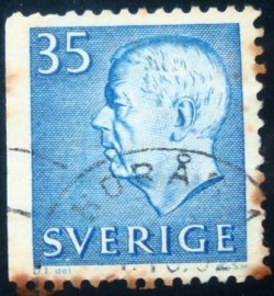Selo postal da Suécia de 1962 King Gustaf VI Adolf 35