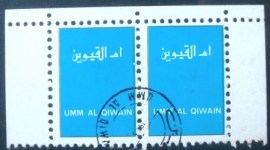 Par de selos postais do Emirado de Umm Al Qiwain de 1972