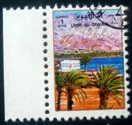 Selo postal do Emirado de Umm Al Qiwain de 1972 Landscape in Arabia