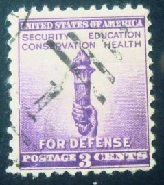 Selo postal dos Estados Unidos de 1940 Torch Of Enlightenment