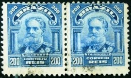 Par de selos postais do Brasil de 1906 Deodoro da Fonseca