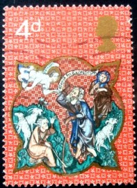 Selo postal do Reino Unido de 1970 Shepherds and Apparition of Angel