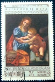 Selo postal da Mongólia de 1969 Boltraffio: Madonna with child