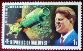 Selo postal das Maldivas de 1974 John F. Kennedy
