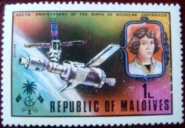 Selo postal das Maldivas de 1974 Skylab Space Laboratory