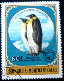 Selo postal da Mongólia de 1980 Emperor Penguin