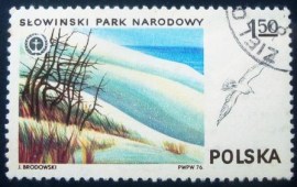 Selo postal da Polônia de 1976 Slowinski National Park