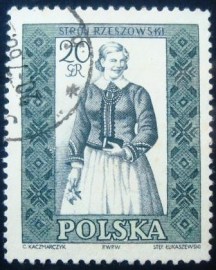 Selo postal da Polônia de 1959 Rzeszow