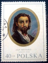 Selo postal da Polônia de 1970 Jan Matejko