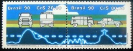 Se-Tenant do Brasil emitido em 1990 - C 1681 M