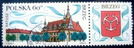 Selo postal da Polônia de 1970 Town Hall