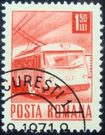 Selo postal da Romênia de 1971 Trolleybus