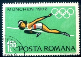 Selo postal da Romênia de 1972 High jump